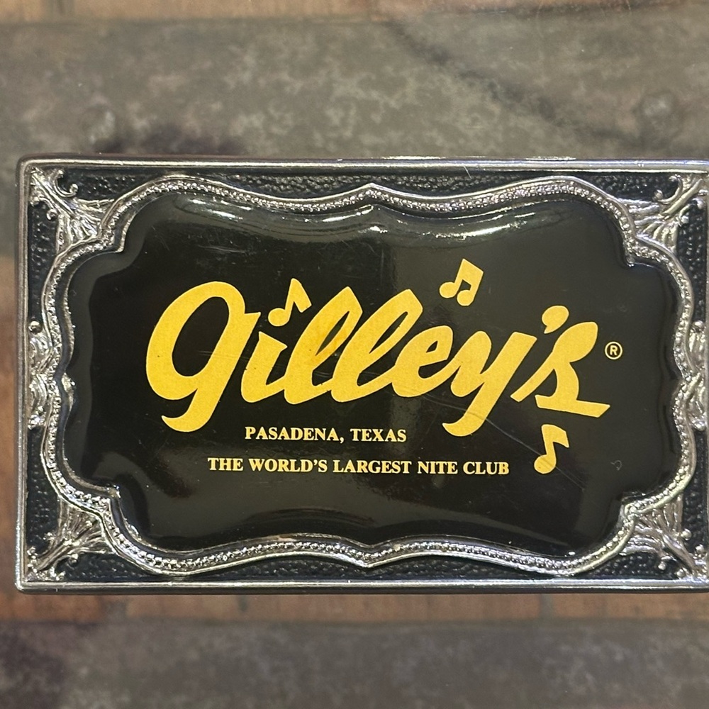 Gilley's Decorative Vintage Belt Buckle Rockabilly- Black and Yellow